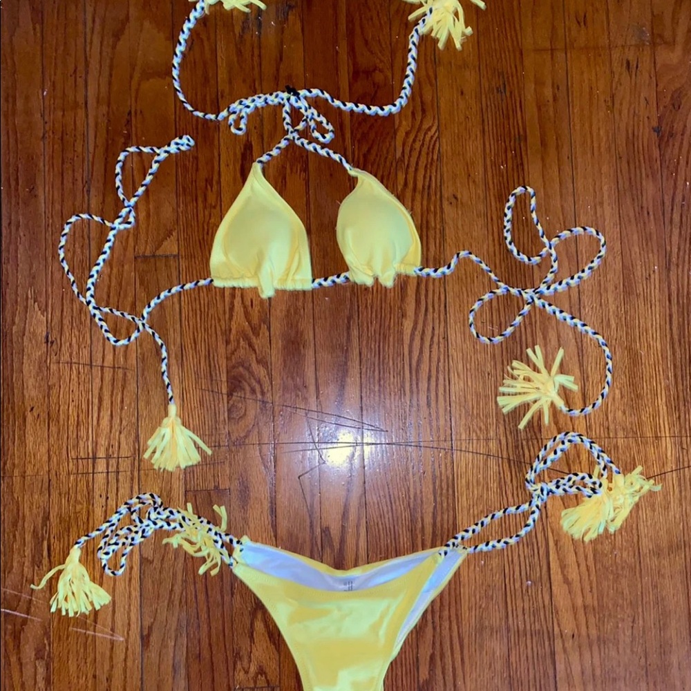 Yellow Tassle Bikini Set